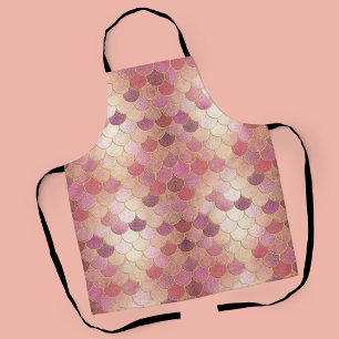 Rose Gold Shimmer Mermaid Scale Muster Schürze