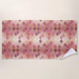 Rose Gold Shimmer Mermaid Scale Muster Strandtuch