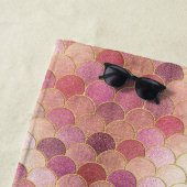 Rose Gold Shimmer Mermaid Scale Muster Strandtuch (Beispiel)