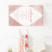 Rose Gold Shimmer Metallic Foil Hochzeit Begrüßung Banner (Insitu)