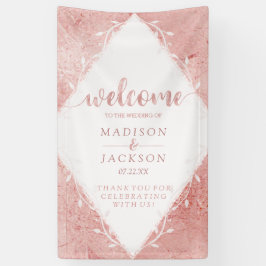 Rose Gold Shimmer Metallic Foil Hochzeit Begrüßung Banner