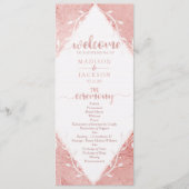 Rose Gold Shimmer Metallic Foil Wedding Programm (Vorderseite)