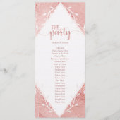 Rose Gold Shimmer Metallic Foil Wedding Programm (Rückseite)