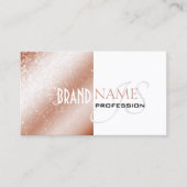 Rose Gold Shimmer White Glitzer Stars und Monogram Visitenkarte (Vorderseite)