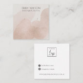 Rose Gold Shiny Brush Stroke Gestank Earring Displ Quadratische Visitenkarte (Vorne/Hinten)