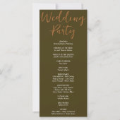 Rose Gold Shooting Stars Brown Wedding Programm (Rückseite)