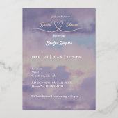 Rose Gold sie auf Cloud 9 Foto Brautparty Folieneinladung (Rückseite)