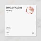 Rose Gold sieht Yang aus Quadratische Visitenkarte (Rückseite)