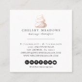 Rose-Gold-Signatur-Wellness-Center-Logo | Square B Quadratische Visitenkarte (Rückseite)