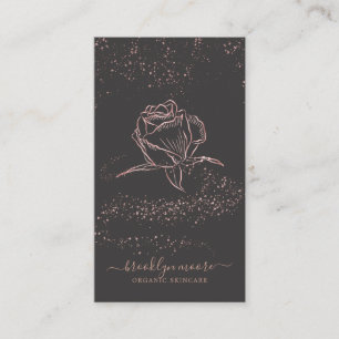 Rose Gold Signature Blumenlogo Visitenkarte