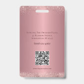 Rose Gold Signature Elegance Mitarbeiter-IDs Ausweis (Rückseite)