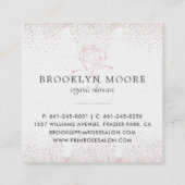 Rose-Gold-Signature-Logo | Square Business Quadratische Visitenkarte (Rückseite)