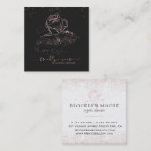 Rose-Gold-Signature-Logo | Square Business Quadratische Visitenkarte (Vorne/Hinten)