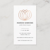 Rose Gold Signature Lotus Blume Business Card Visitenkarte (Rückseite)