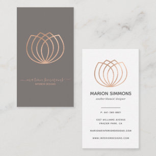 Rose Gold Signature Lotus Blume Business Card Visitenkarte