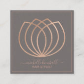 Rose Gold Signature Lotus Blume | Square Business Quadratische Visitenkarte (Vorderseite)