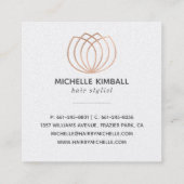 Rose Gold Signature Lotus Blume | Square Business Quadratische Visitenkarte (Rückseite)