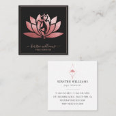 Rose Gold Signature Lotus Blume Yoga Pose Quadratische Visitenkarte (Vorne/Hinten)