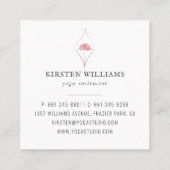 Rose Gold Signature Lotus Blume Yoga Pose Quadratische Visitenkarte (Rückseite)