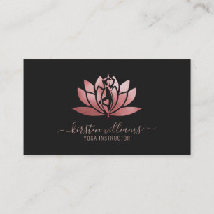 Rose Gold Signature Lotus Blume Yoga Pose Visitenkarte
