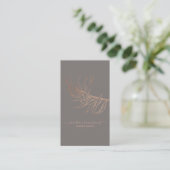 Rose Gold Signature Palm Leaf Business Card Visitenkarte (Stehend Vorderseite)