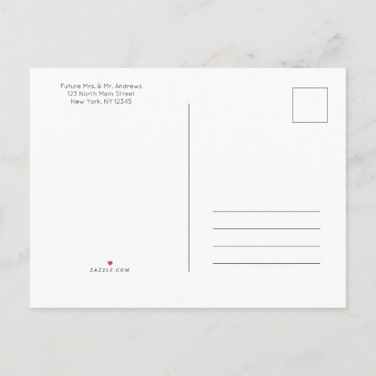 Rose Gold Signature Script-Foto Save the Date Ankündigungspostkarte (Rückseite)