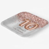 Rose Gold Silber 10. Geburtstagsfeier Pappteller (Gewinkelt)