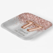 Rose Gold Silber 17. Geburtstagsfeier Pappteller (Gewinkelt)