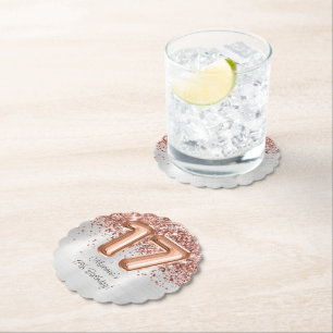 Rose Gold Silber 17. Geburtstagsfeier Untersetzer