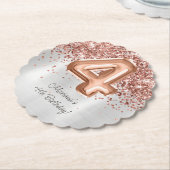 Rose Gold Silber 4. Geburtstag Party Untersetzer (angewinkelt)