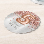 Rose Gold Silber 5. Geburtstagsfeier Untersetzer (angewinkelt)