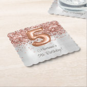 Rose Gold Silber 5. Geburtstagsparty Untersetzer (angewinkelt)