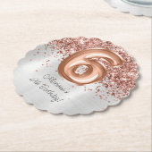 Rose Gold Silber 6. Geburtstagsfeier Untersetzer (angewinkelt)