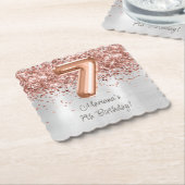 Rose Gold Silber 7. Geburtstagsfeier Untersetzer (angewinkelt)