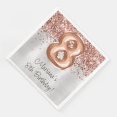 Rose Gold Silber 8. Geburtstagsfeier Serviette (Ecke)