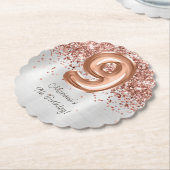 Rose Gold Silber 9. Geburtstagsparty Untersetzer (angewinkelt)