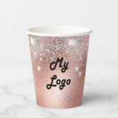 Rose Gold Silber-Firmenlogo Pappbecher (Rückseite)