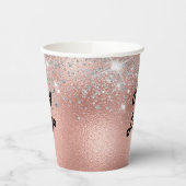 Rose Gold Silber-Firmenlogo Pappbecher (Links)