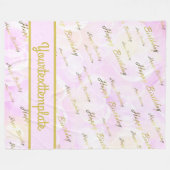 Rose, Gold, Silber, Geburtstag, Blume, Fleecedecke (Vorderseite (Horizontal))