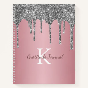 Rose Gold Silber Glitter Tropfen Dankbarkeitstageb Notizblock