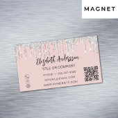 Rose Gold silber Glitzer eleganter QR-Code Magnetische Visitenkarte
