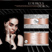 Rose Gold Silber Glitzer Leuchtstars und Logos Visitenkarte