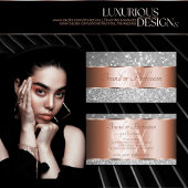 Rose Gold Silber Glitzer Luminous Stars Initialen Visitenkarte