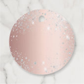 Rose Gold Silber Glitzer Monogramm Namensschrift Geschenkanhänger (Rückseite)