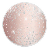 Rose Gold silber Glitzer Staub mädchenhaft elegant Keramikknauf (Vorderseite)