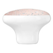 Rose Gold silber Glitzer Staubmonogramm gürtlich Keramikknauf (Seitenansicht)