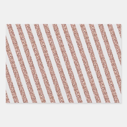 Rose Gold Silber Glitzer Sweet 16 Custom Pink Geschenkpapier Set (Vorderseite 3)