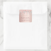 Rose Gold Silber Glitzer zwei Personen Quadratischer Aufkleber (Tasche)