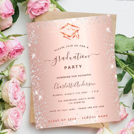 Rose Gold Silber Graduierungsparty 2024