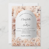Rose Gold silber Rose Blumenbogen Luxushochzeit Einladung (Vorderseite)